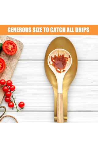 Vkemall Şık Ve Pratik Altın Paslanmaz Çelik Kaşık Tutacağı - Dayanıklı Ve Modern Mutfak Aksesuarı Altın