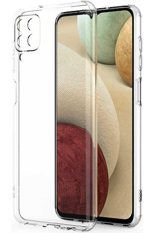 Galaxy A12 Kılıf Zore Kamera Korumalı Süper Silikon Renksiz