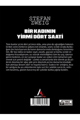 Bir Kadının 24 Saati - Stefan Zweig - Cep Boy Aperatif Tadımlık K