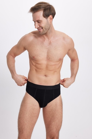 Tudors Erkek 2'li Paket Likralı Bambu Siyah Slip Külot-41734 Siyah