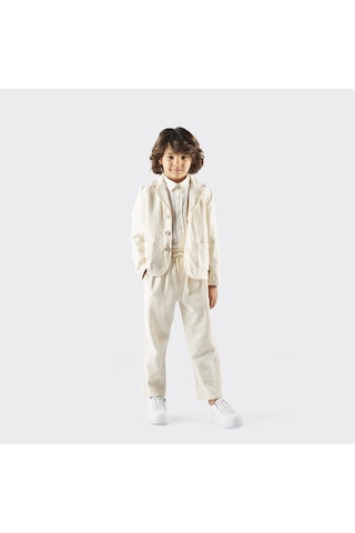 Panço Erkek Çocuk Düğmel Detaylı Ceket Bej 2411bk22009-4577 001