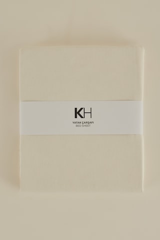 Karaca Home Basic %100 Pamuk King Kişilik Düz Çarşaf Ekru