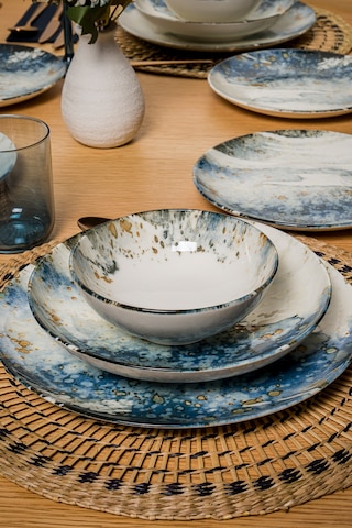 Blue Ocean 24 Parça 6 Kişilik Porselen Yemek Seti