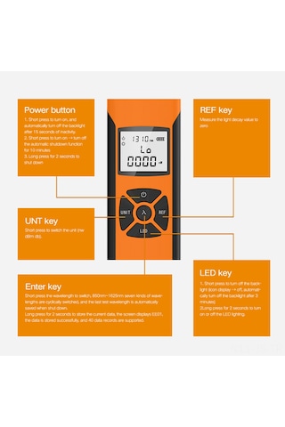 Jeemson Kompakt Optik Güç Ölçer G1000 - Yüksek Hassasiyetli Fiber Optik Kayıp Testeri -70+3 Db, 850-1625 Nm