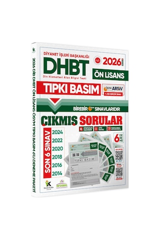 2026 Kpss-dhbt Ön Lisans ÖSYM Çıkmış Soru Tıpkı Basım 6lı Kitapçık Türkiye Geneli Deneme Paketi