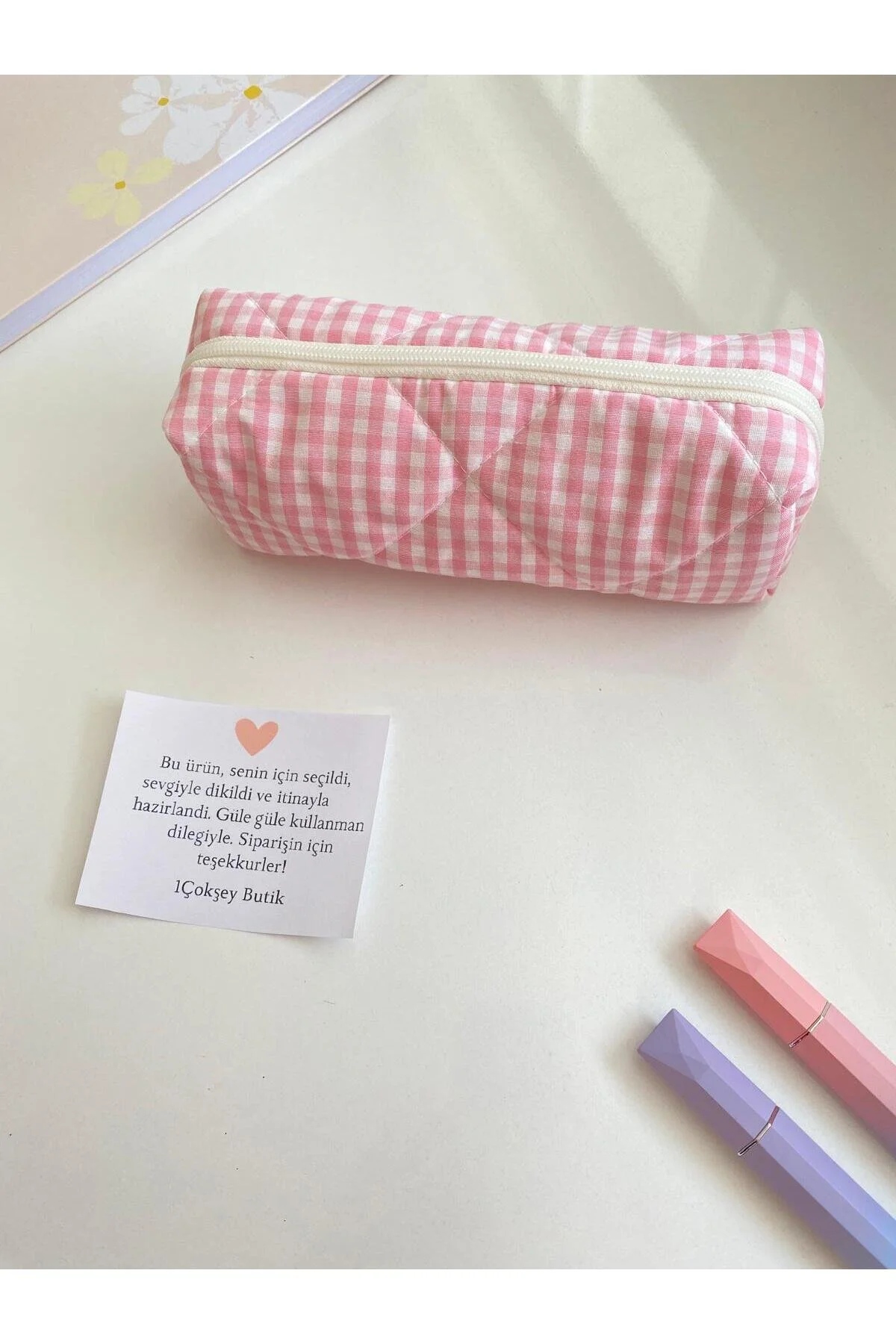 Pembe Pötikare Kapitone Kalemlik Astar Lı, Puf Puf Yumuşacık, Geniş Hacimli 1. Sınıf Kalite 124-Pembe