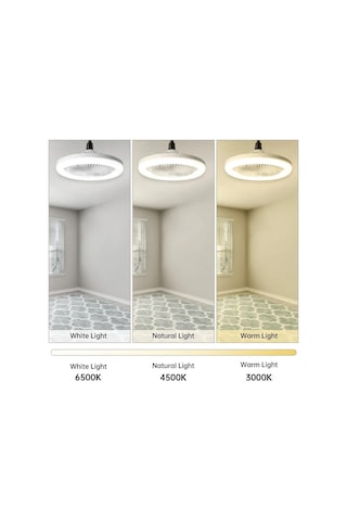 Işık İle Akıllı Celing Fan E27 Uzaktan Kumanda Kısılabilir Tavan Vantilatörü Lambası Yatak Odası Oturma Odası Mutfak İçin E27