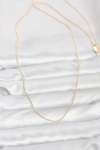 Cm 14k Gold Renk İnce Top Zincirli 60 Cm Kadın Kolye Çok Renkli