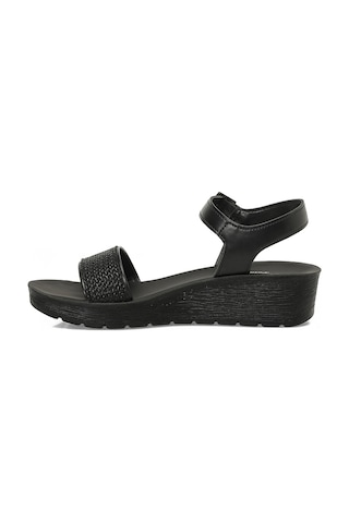 Polaris 409064.z6fx Siyah Kadın Dolgu Topuk Sandalet 000000000102251880 Siyah