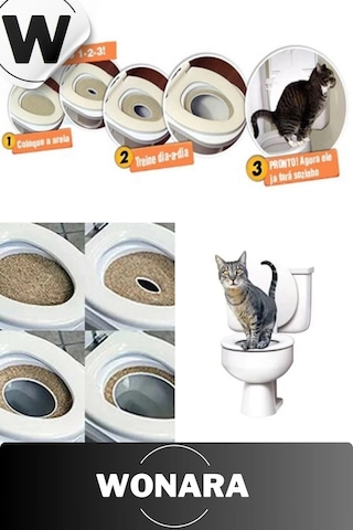 Pratik Yavru Yetişkinler Klozet Alıştırma Kapaklı Kum Kabı Hijyenik Kedi Tuvalet Eğitim Seti