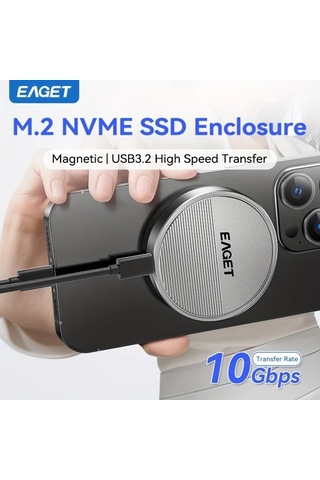 Xuweiwei Eaget Manyetik M2 Nvme Ssd Kutusu İphone Uyumlu 15 Pro Max Usb 3 2 Gen 2 10gbps Hizli Transfer Se880