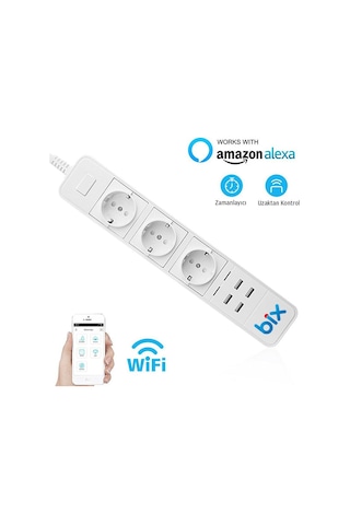 Bix Akım Korumalı Hızlı Şarj Özellikli Wifi Akıllı Priz
