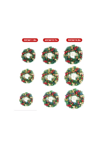 Ön Kapı 19 7" Yapay Noel Çelengi Renkli Işık