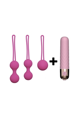 Carmine 3 Farklı Ağırlıkta Vajinal Anal Kegel Toplar Ve 10 Modlu Mini Vibratör