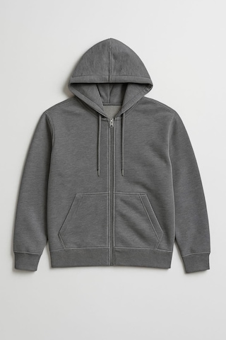 Markapia Erkek Fermuarlı Kapüşonlu Cepli Sweatshirt Antrasit