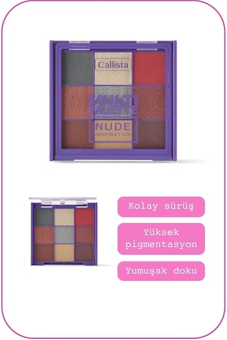 Callista Multi Palette Eyeshadow Mat Ve Işıltılı Toz Göz Farı Paleti - 102 Nude Inspiration