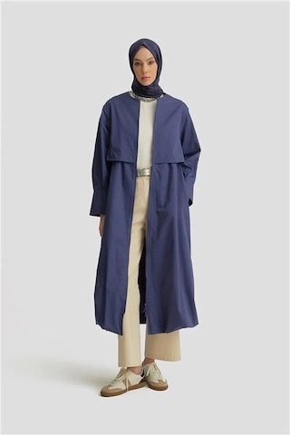 Armine Balon Etekli Pardesü 25y8205 Puslu Mor Mavi