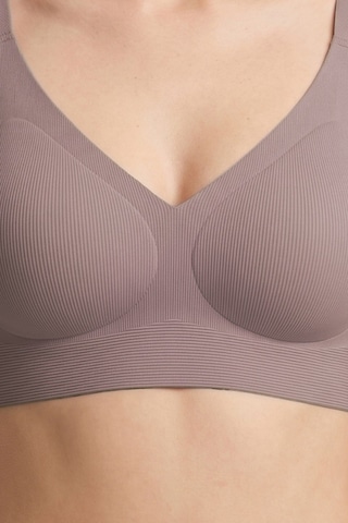 Cottonill Seamless Bra - Velora Kahverengi Lazer Kesim Balensiz Rib Dokulu Dikişsiz Kadın Sütyen