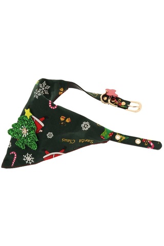 Homyl Yılbaşı Pet Köpek Ayrılabilir Üçgen Yaka Tükürük Fildişi