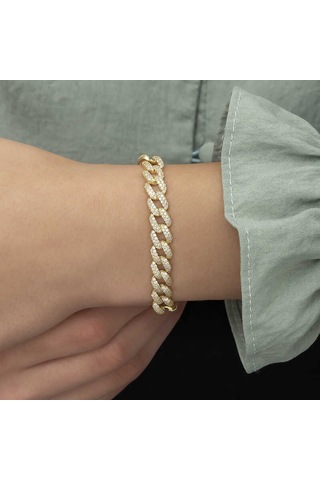 Gümüş Gold Taşlı Gurmet Bayan Gümüş Bileklik 05910384