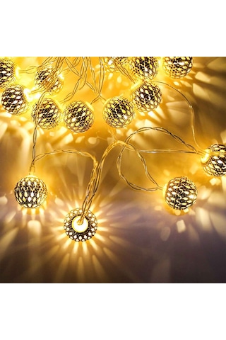 Orbus Metal Led Küre Işık Zinciri 10 Adet Metal Led Usb'li 1.5 M