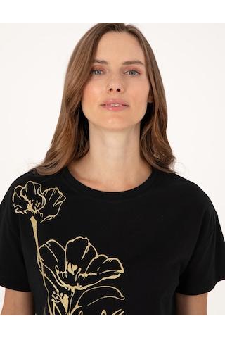 Pierre Cardin Kadın Siyah Tişört 50305760-vr046 SIYAH