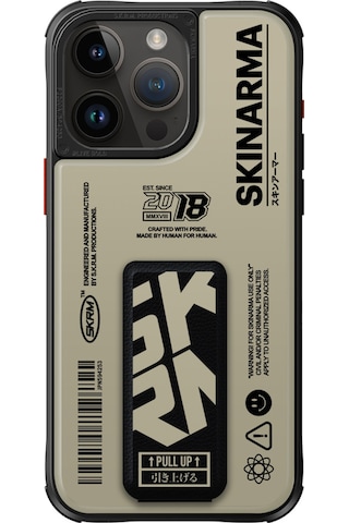 Apple Uyumlu iPhone 15 Pro Max Kılıf Skinarma Desenli Airbag Tasarımlı Standlı Spunk Kapak Koyu Yeşil Koyu Yeşil