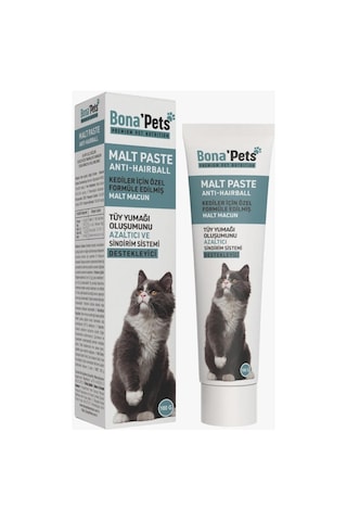 Bona Pets Kediler Için Tüy Yumağı Oluşumunu Azaltıcı Sindirim Sistemi Destekleyici Malt Paste 100mg