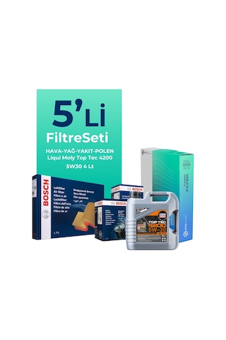 Bosch Opel Astra H 1.3 Dizel Filtre Bakım Seti Liqui Moly Motor Yağlı (2005-2011) 5 Li -
