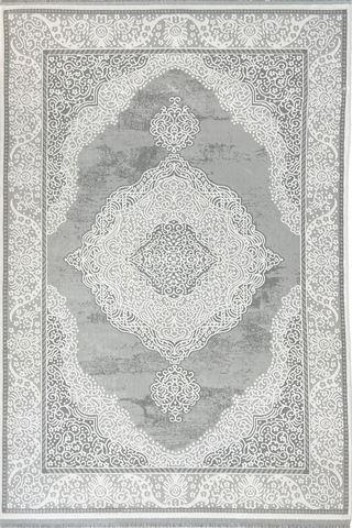 4 Metrekare - 6 Metrekare Modern %100 Akrilik Yün Salon Oturma Odası Mutfak Halısı Gri Beyaz 7162gri