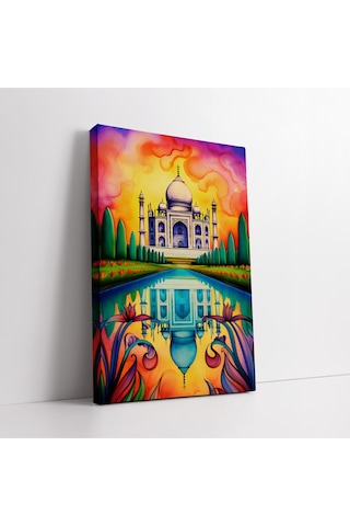 Renkli Taj Mahal Kanvas Tablo