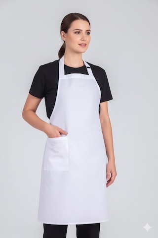 Kadın Boyundan Asmalı Barista Şef Mutfak Önlüğü 60x85 Cm Beyaz
