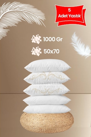 5 Adet Antialerjik 50x70 Boncuk Slikon Yastık 1000 G