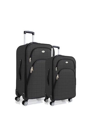 Gedox Büyük Ve Orta Boy Valiz Seti 4 Teker Kumaş Valiz Antrasit 1