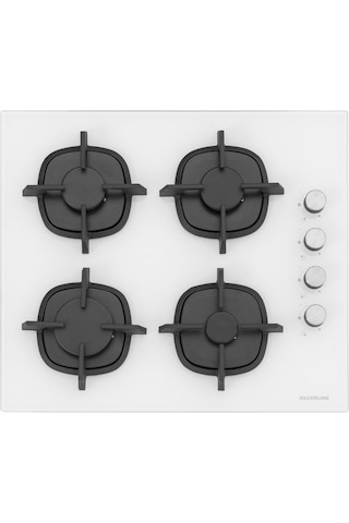 Silverline BO6504W01 - CS5343W01 Beyaz Cam Ankastre Set