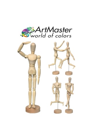 Hareketli İnsan Modeli Ahşap 30 Cm 1 Paket Kukla Stilist Ahşap Model İnsan Figürlü Manken Tahta Adam Resim Eğitimi