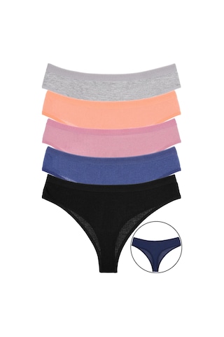 5'li Karma Paket Fitilli Tanga S1 Çok Renkli