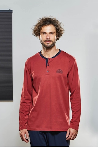 Pjs Erkek Kışlık Uzun Kol Pijama Takımı-kiremit Kiremit