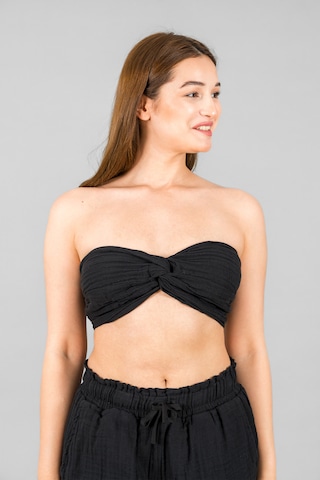 Asc Sun Kadın Müslin Crop Top Siyah