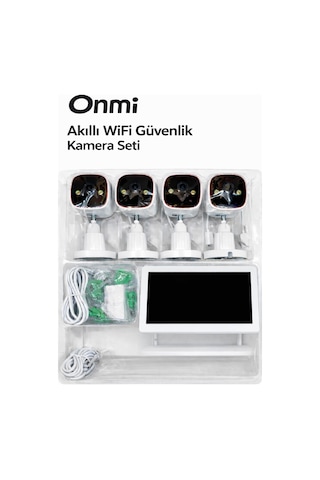 Omni Bsm400 4 Kanal Nvr + 3mp 4 Kamera Full Color Mik. + 10" Lcd Wifi Set 11.03.01.002500