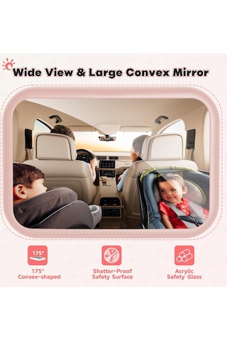 Mirror Safe Bebek Araba Aynası, 360 Dönebilen, Kırılmaz, Geniş Açılı Arabada Bebek Var Sticker