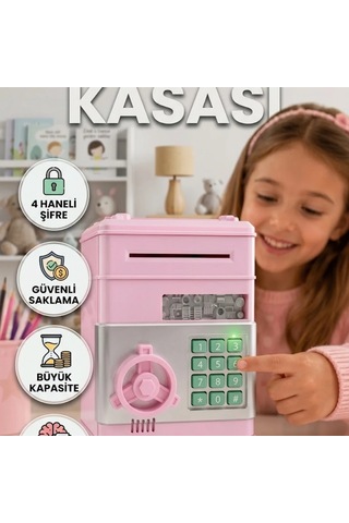 Şifreli Elektronik Para Kumbarası Otomatik Para Çeken Büyük Kapasiteli Kumbara