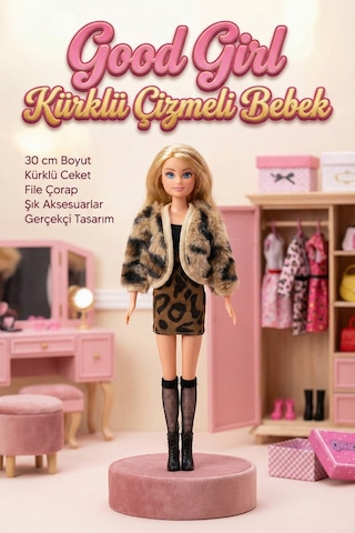Good Girl 30 Cm Kürklü Ceketli Ve Çizmeli Moda Bebeği - Şık Aksesuarlı Manken Oyuncak Bebek S