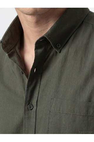 Lcwaıkıkı Classic Haki Regular Fit Gabardin Erkek Gömlek