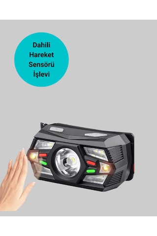 Sensörlü - 366 - Led Kafa Lambası Kırmızı Beyaz - Kmrsfres - Işık Ayarlanabilir