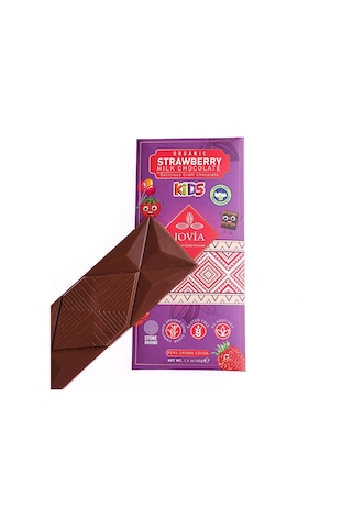 Jovia Organik Sütlü Çikolata Çilekli Kids 40 G