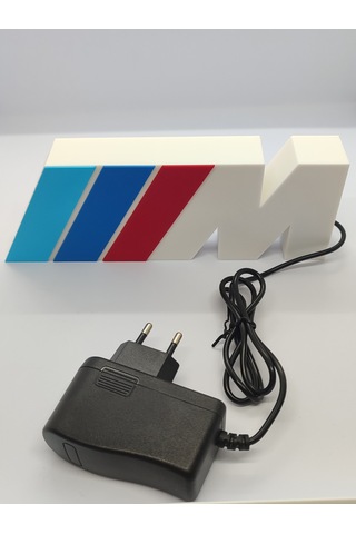 M Logo Masa Lambası Beyaz - Mavi