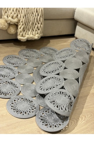 Marguerite Trikot Papatya Model Kilim Gri