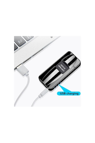 Sensörlü Alevsiz Usb Şarjlı Tesla Çakmak Siyah