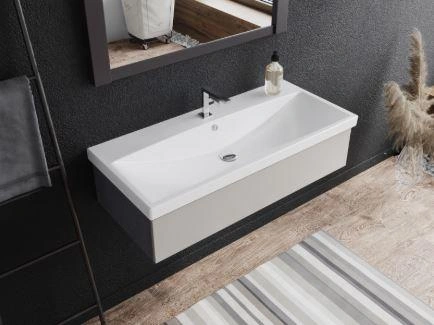 Turkuaz Elite Etajer Uyumlu Lavabo 120 45 Cm Beyaz